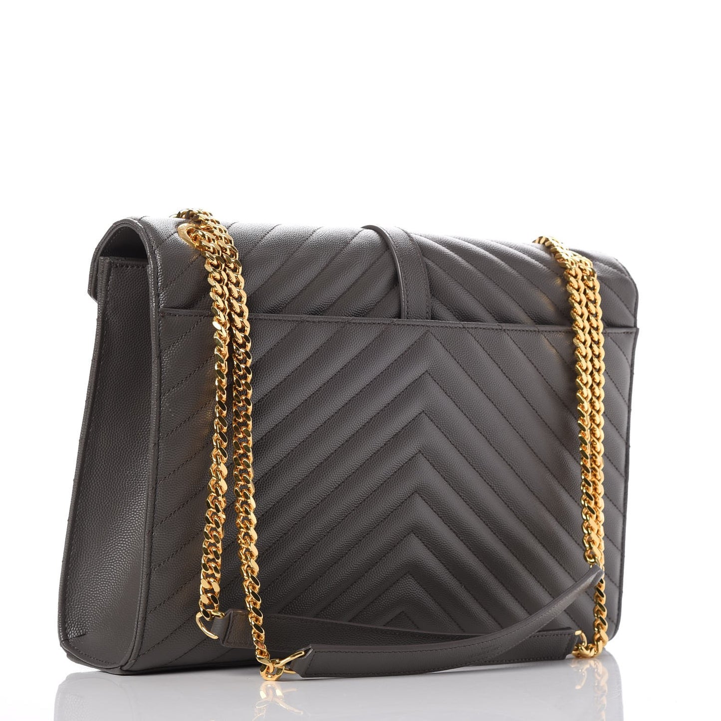 Grain De Poudre Matelasse Chevron Large Monogram Satchel Earth