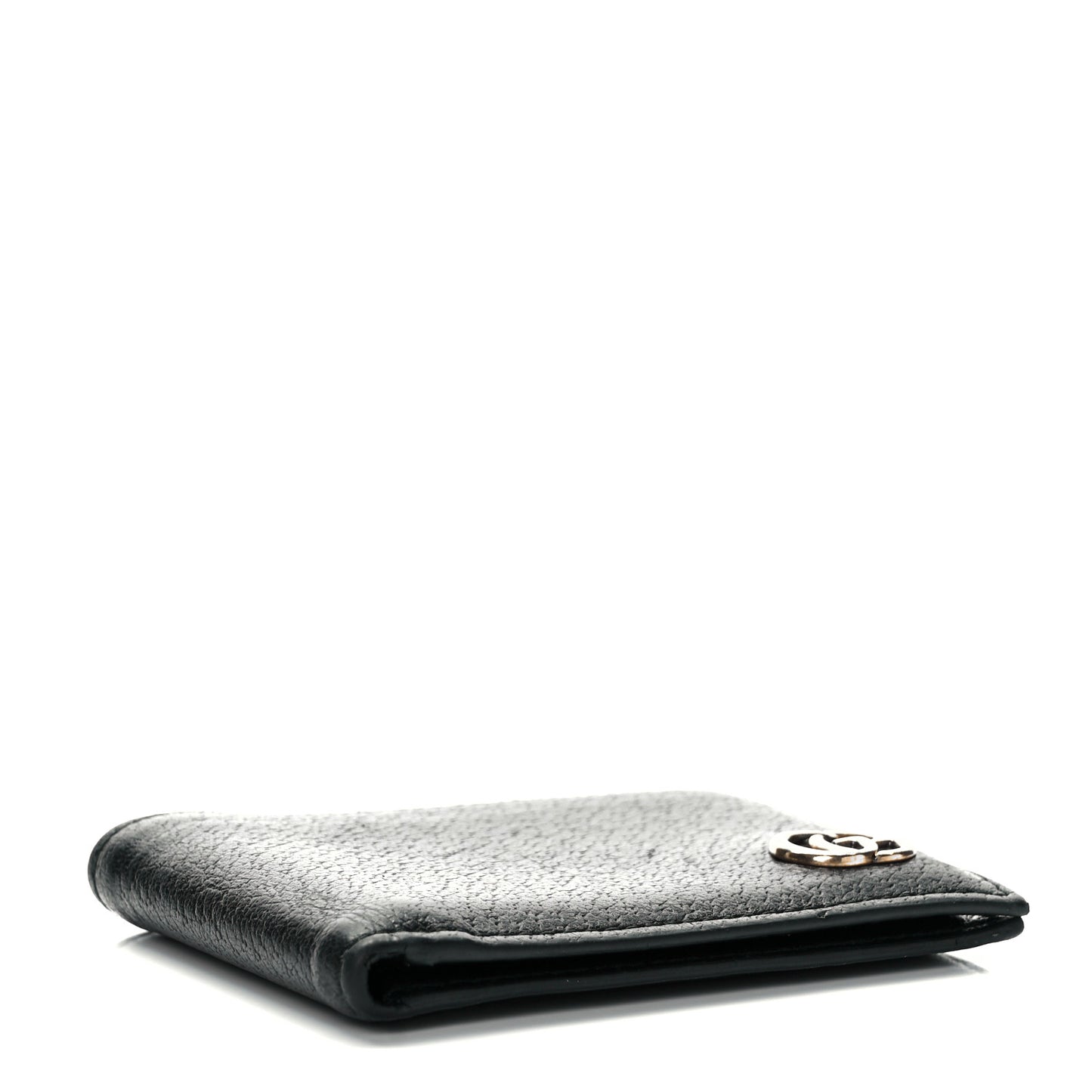 Calfskin Boar Effect GG Marmont Bi-Fold Wallet Black