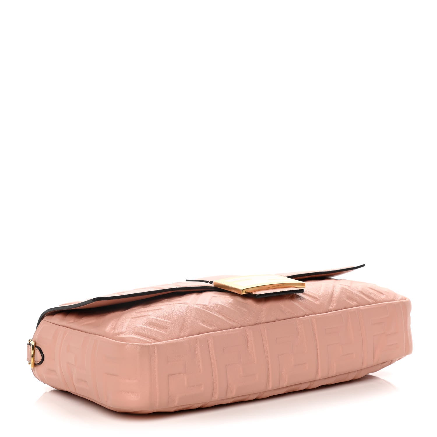 Fendi Nappa FF 1974 Embossed Large Baguette Rosa Bourbon 5 of 17
