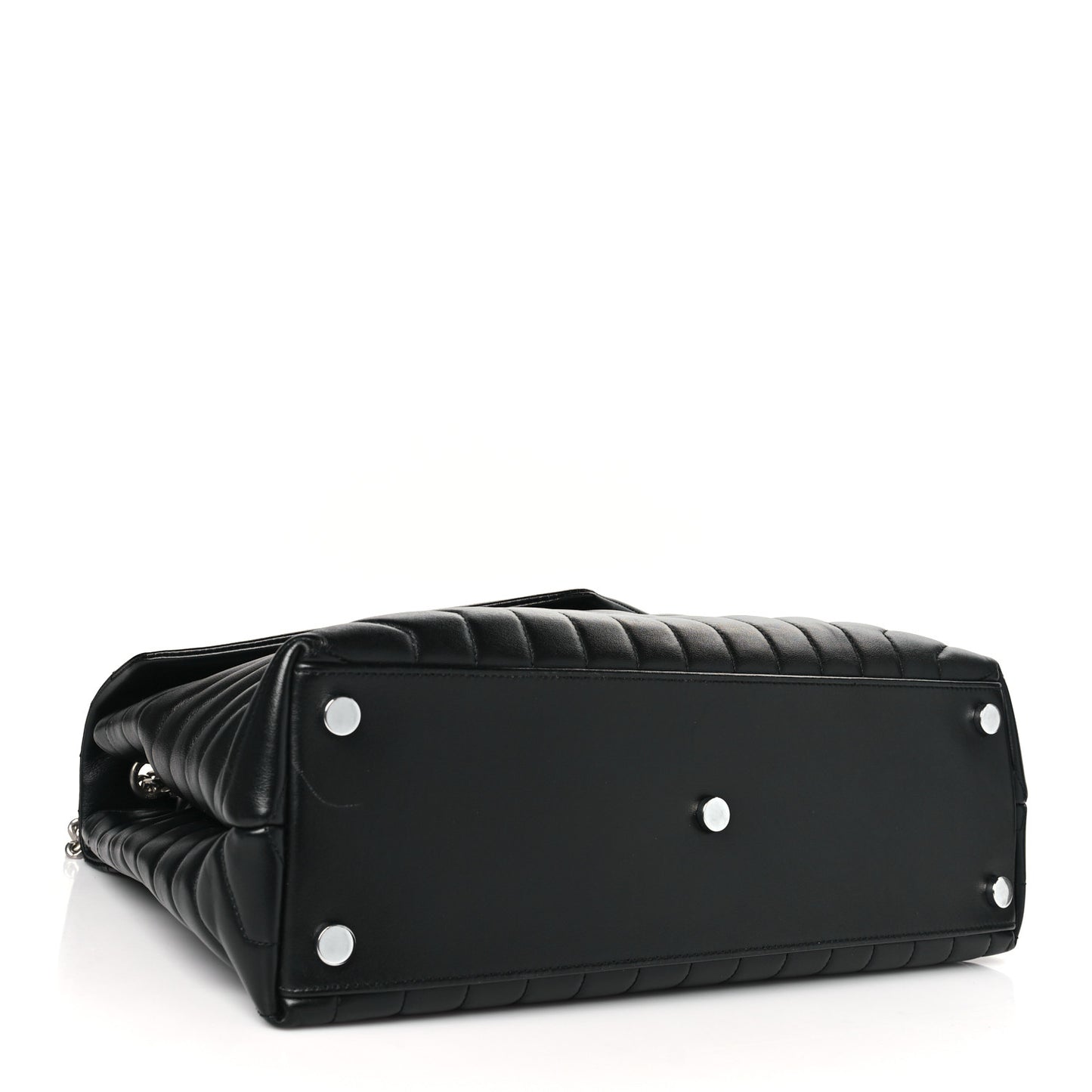 Calfskin Y Quilted Monogram Large Loulou Chain Satchel Black