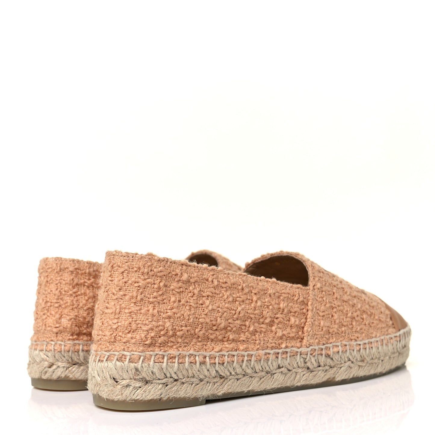 Tweed Lambskin CC Espadrilles 40 Dark Beige Light Brown