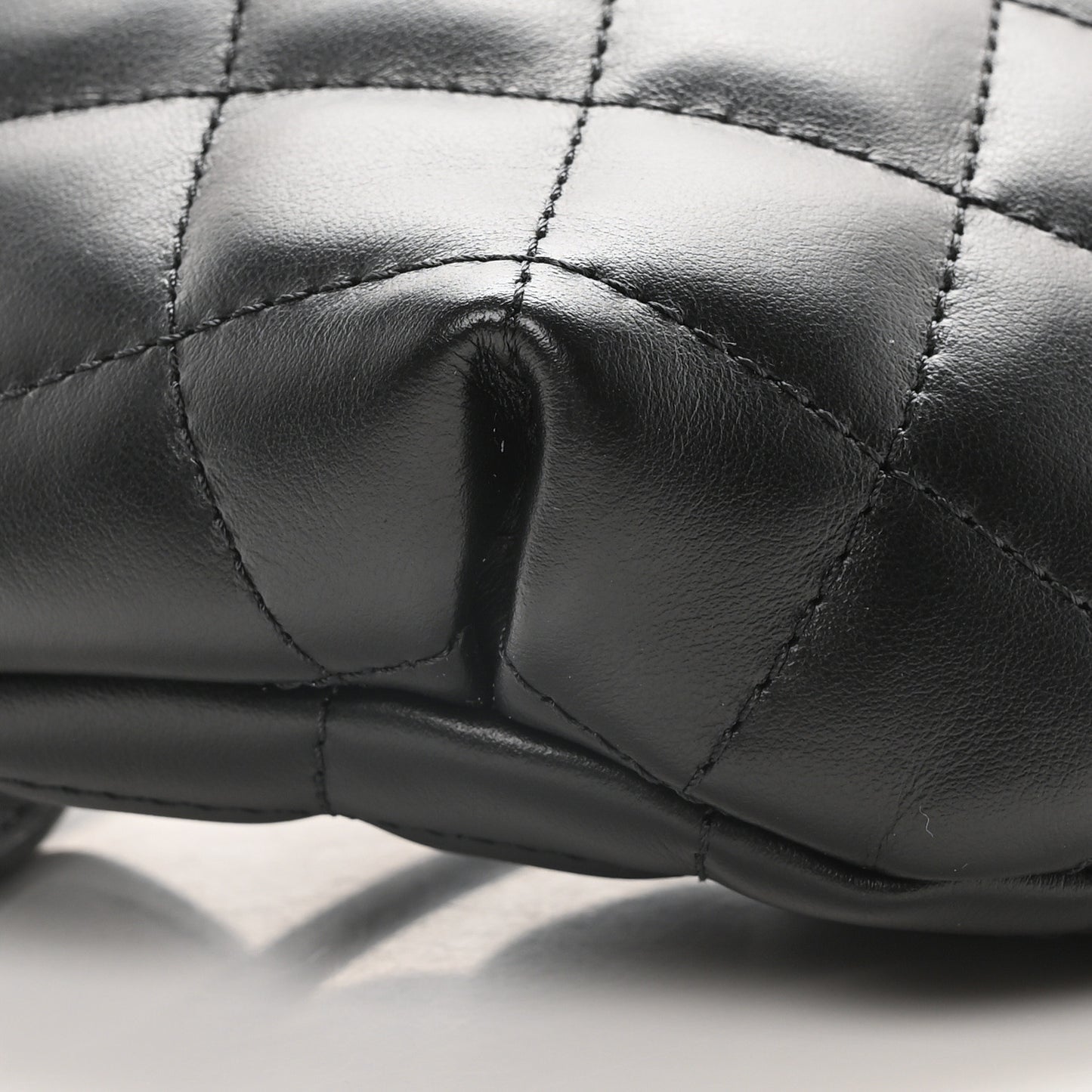 Lambskin Quilted Waist Belt Bag Black