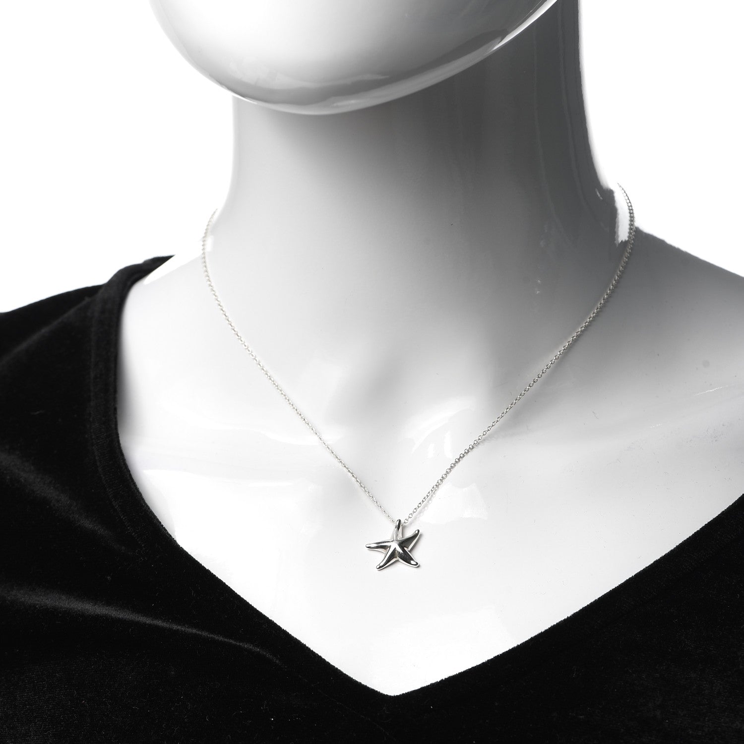 Tiffany Sterling Silver 15mm Elsa Peretti Starfish Pendant Necklace 2 of 7