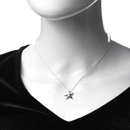 Tiffany Sterling Silver 15mm Elsa Peretti Starfish Pendant Necklace 2 of 7