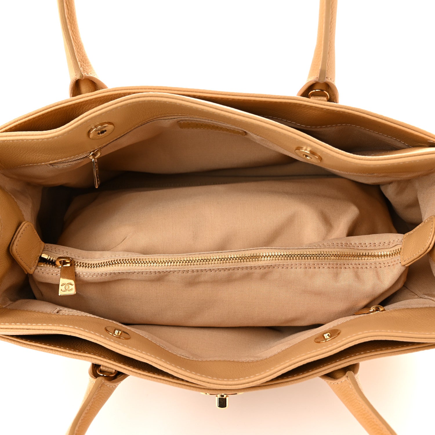 Chanel Calfskin Cerf Executive Shopper Tote Beige 7 of 11