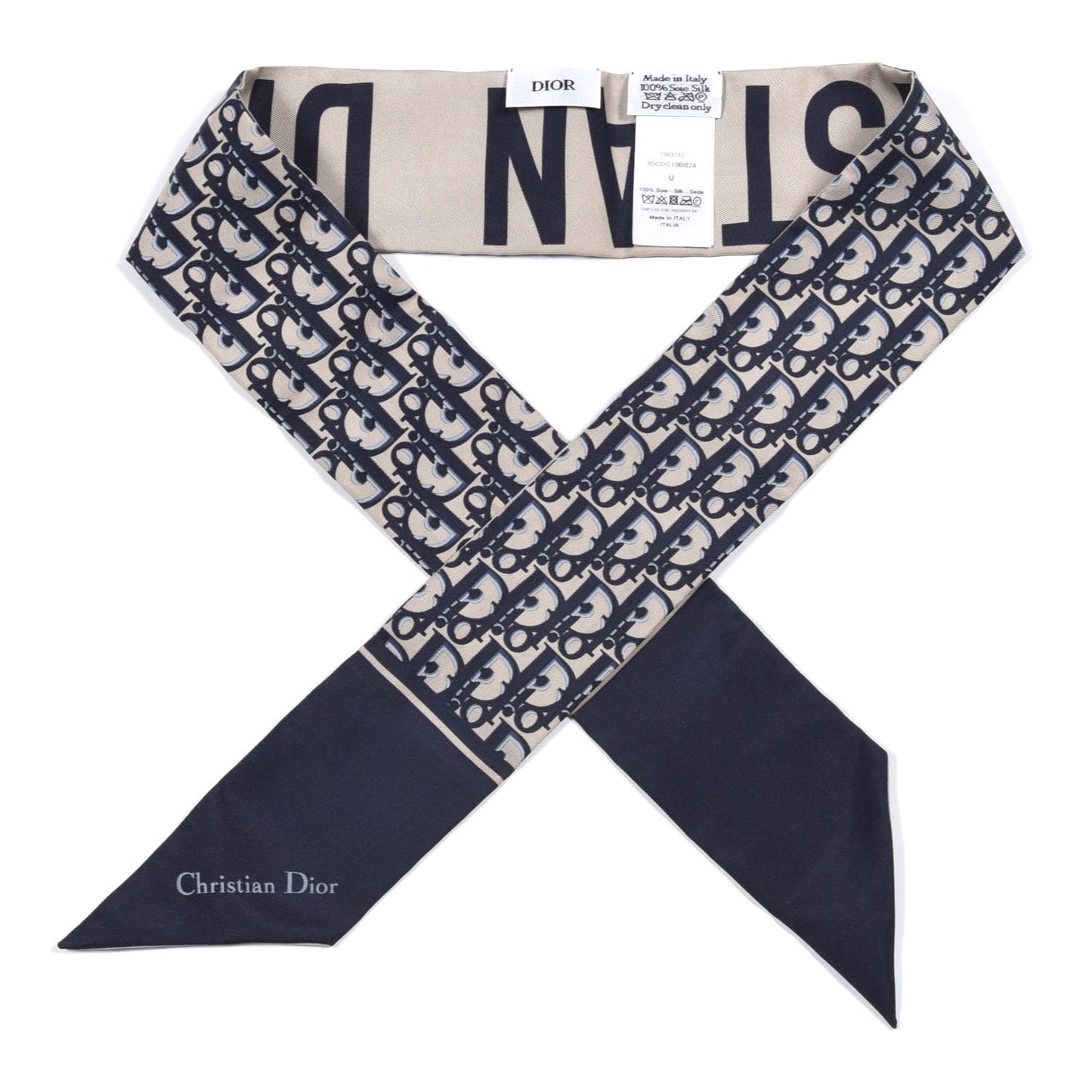 Silk Oblique Mitzah Scarf Blue