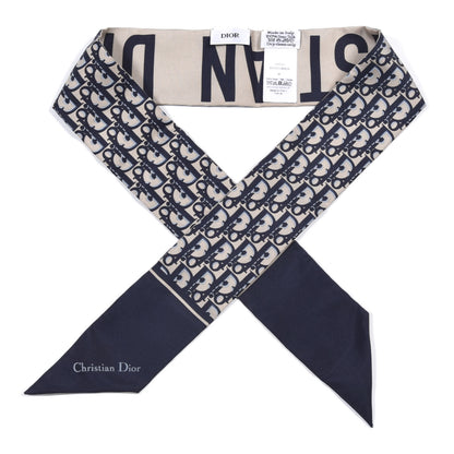Christian Dior Silk Oblique Mitzah Scarf Blue 1 of 4