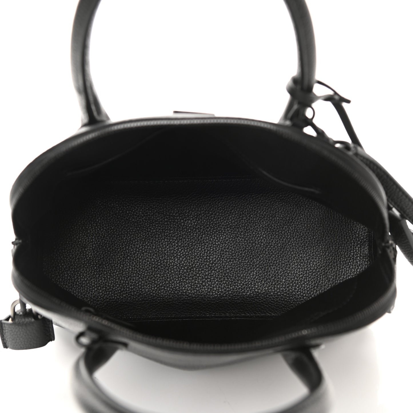 Supple Calfskin Rivet Small Ville Top Handle Bag Black