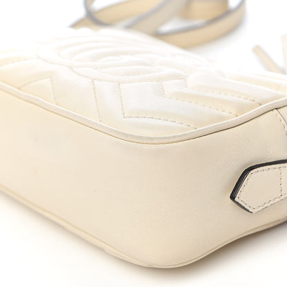 Gucci Calfskin Matelasse Mini GG Marmont Chain Shoulder Bag White 12 of 13