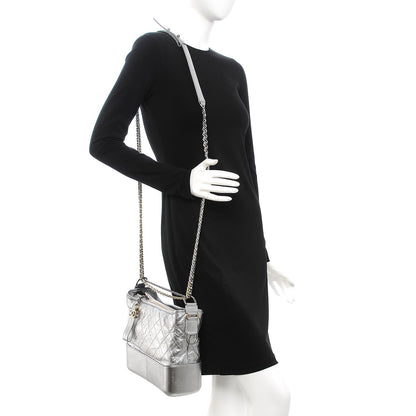 Chanel Metallic Aged Calfskin Quilted Medium Gabrielle Silver 2 of 12