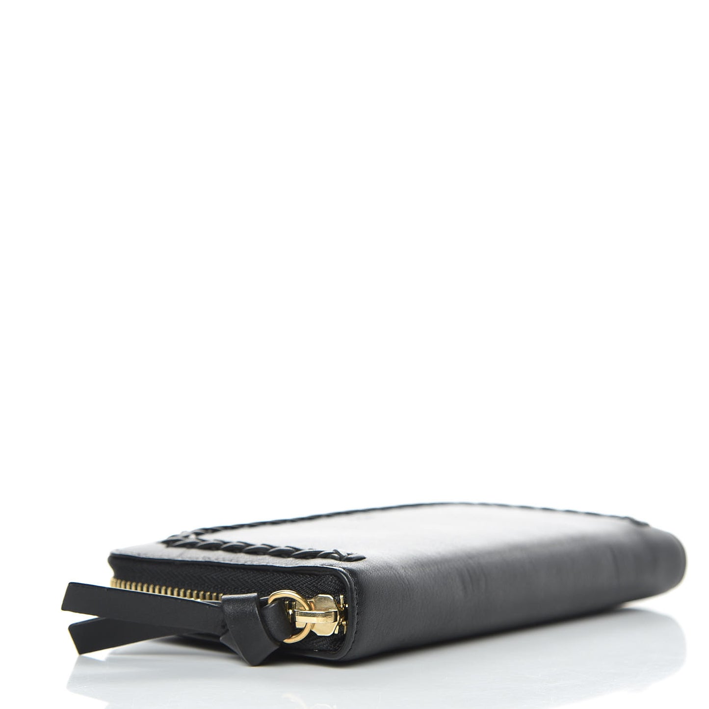 Calfskin Hudson Zip Around Wallet Black