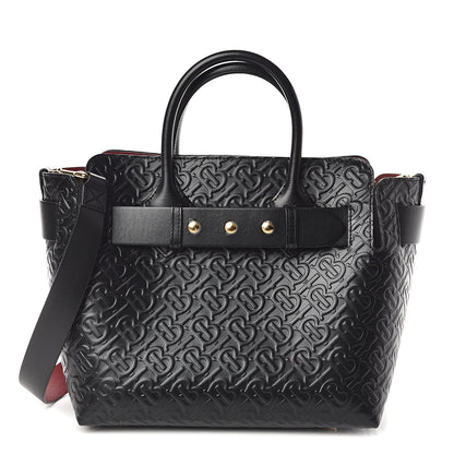 Burberry Calfskin Embossed Monogram Small Belt Bag Black 1 of 8