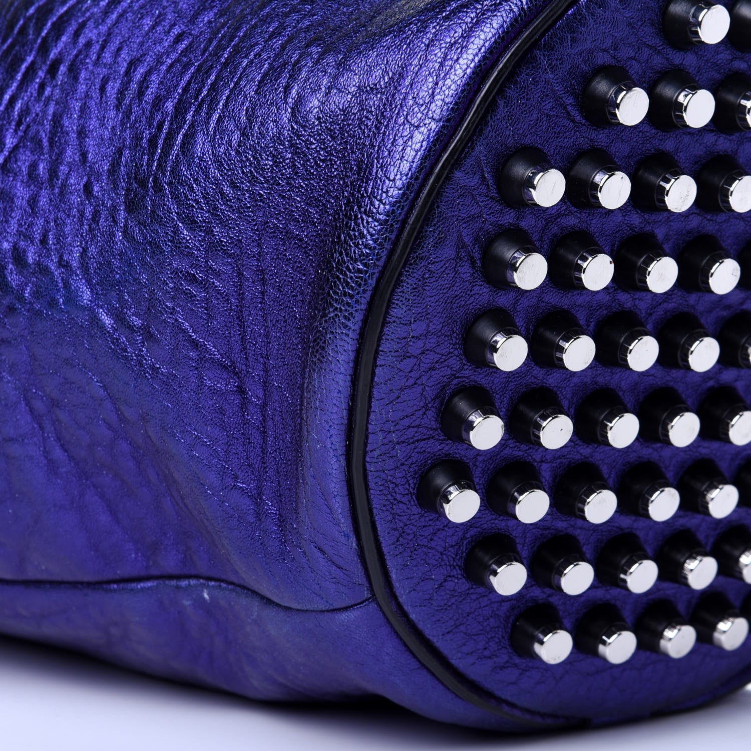 Alexander Wang Metallic Pebbled Lambskin Diego Bucket Purple Nickel Hardware 9 of 13