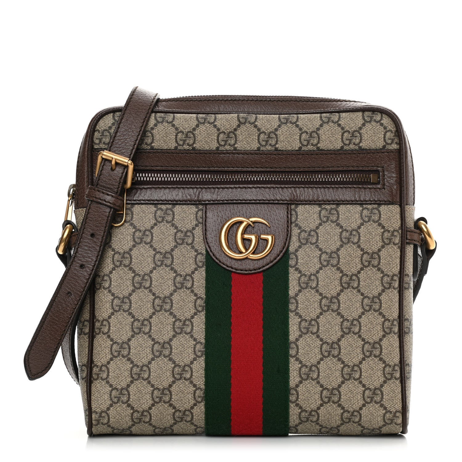 Gucci GG Supreme Monogram Web Small Ophidia Messenger Bag Brown 1 of 13