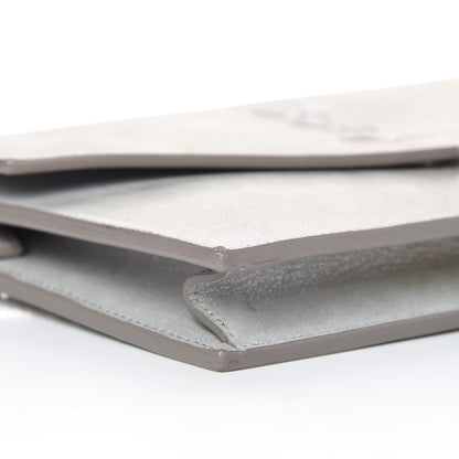 Saint Laurent Metallic Fabric Monogram Envelope Chain Wallet Silver 5 of 13
