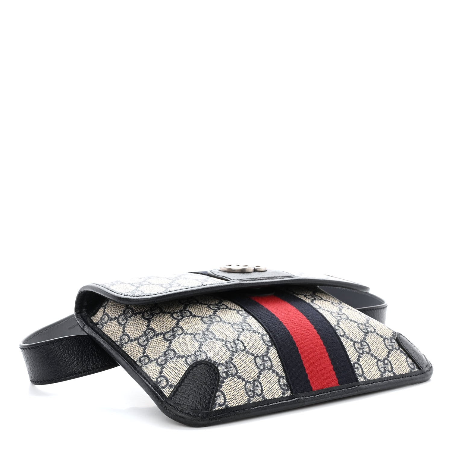 Gucci GG Supreme Monogram Web Small Ophidia Belt Bag 90/36 Beige Navy 4 of 13