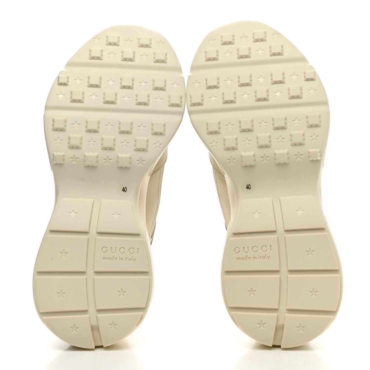 Gucci Calfskin Logo Womens Rhyton Sneakers 40 Ivory 5 of 10