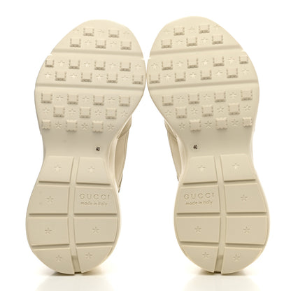 Gucci Calfskin Logo Womens Rhyton Sneakers 40 Ivory 5 of 10