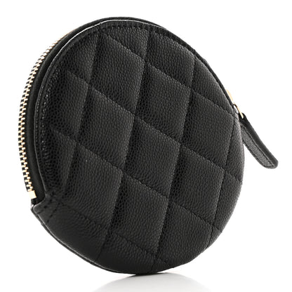 Chanel Caviar Quilted Zip Around Classic Coin Purse Black 3 of 8