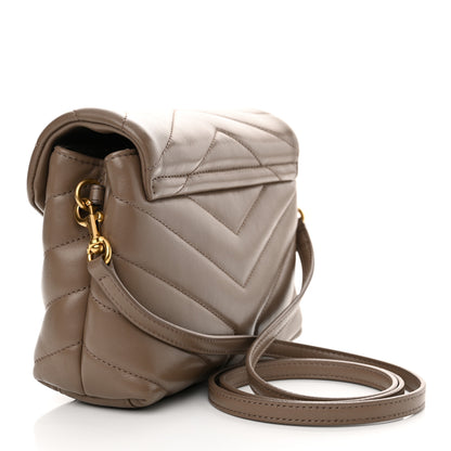 Saint Laurent Calfskin Y Quilted Monogram Toy Loulou Crossbody Bag Taupe 3 of 15