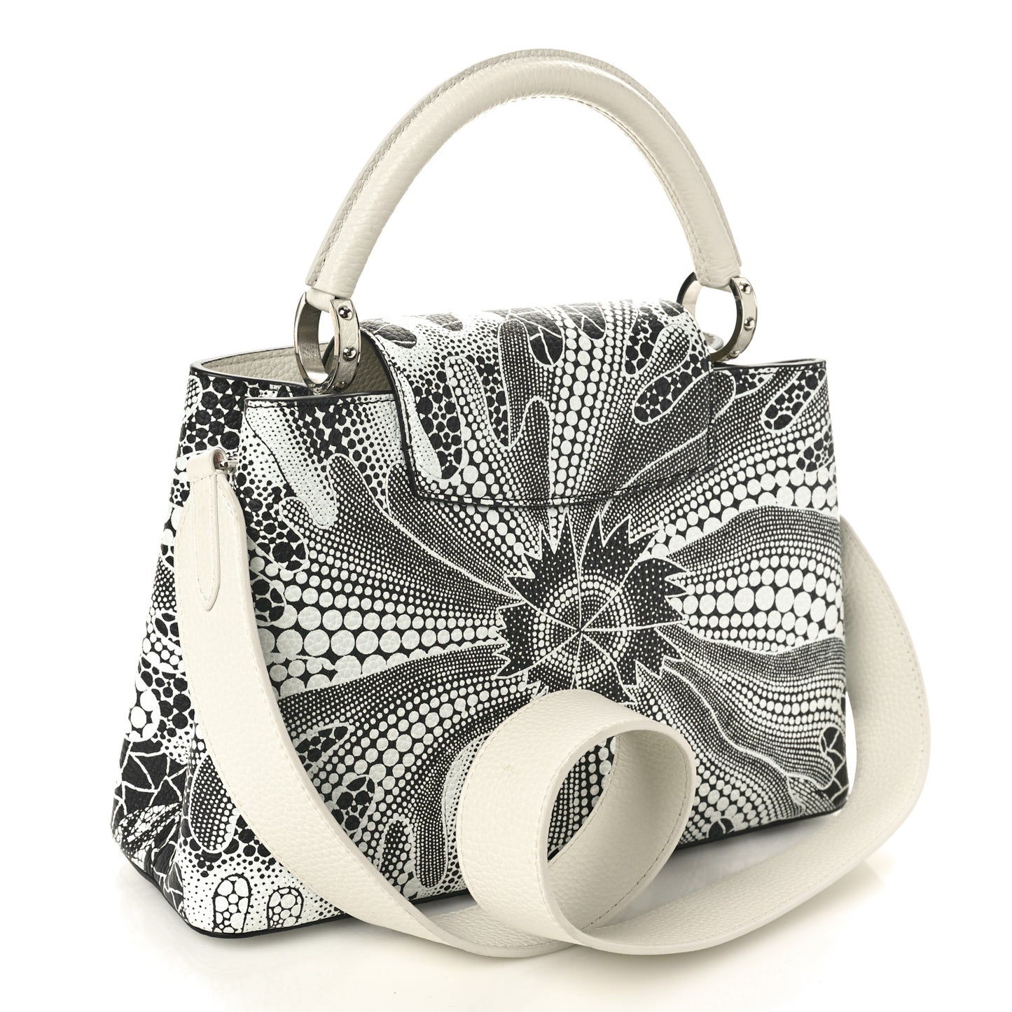 LV X YK Taurillon Psychedelic Capucines MM Black White