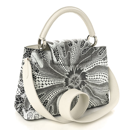 Louis Vuitton LV X YK Taurillon Psychedelic Capucines MM Black White 2 of 9