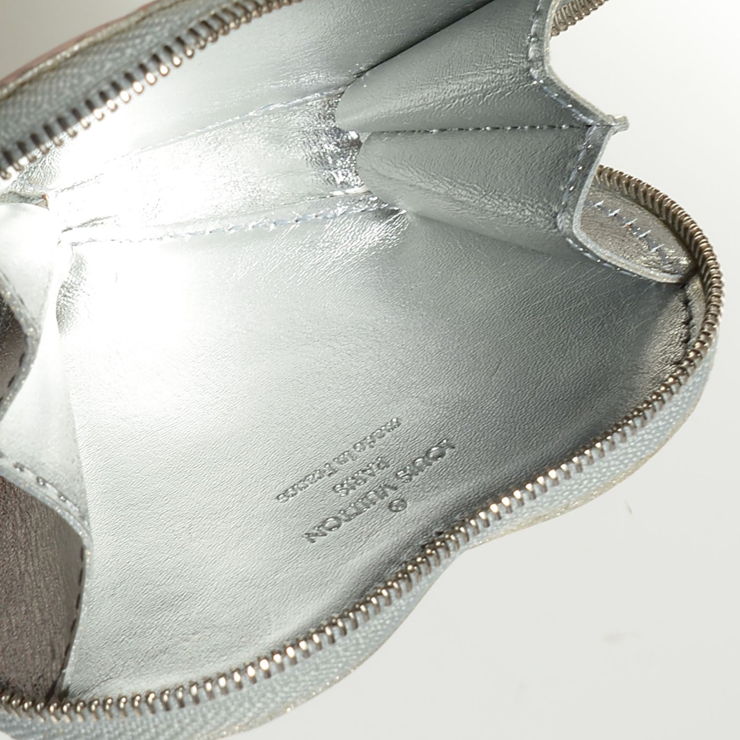 Louis Vuitton Monogram Miroir Heart Coin Purse Silver 5 of 7