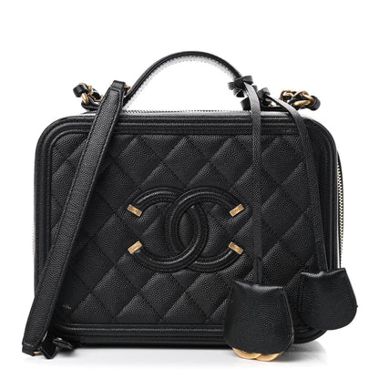 Chanel Caviar Quilted Medium CC Filigree Vanity Case Black 1 of 14