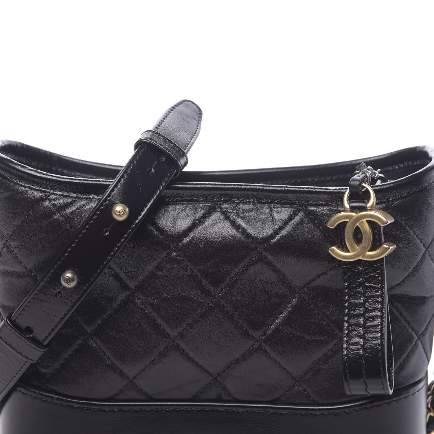 Chanel Aged Calfskin Quilted Small Gabrielle Hobo Black 8 of 11