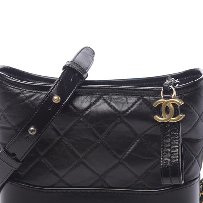 Chanel Aged Calfskin Quilted Small Gabrielle Hobo Black 8 of 11