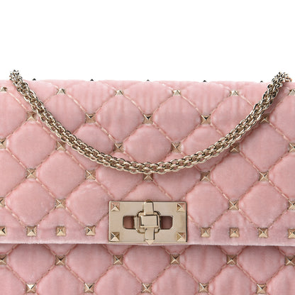 Valentino Garavani Velvet Rockstud Spike Wallet on Chain Water Rose 10 of 10