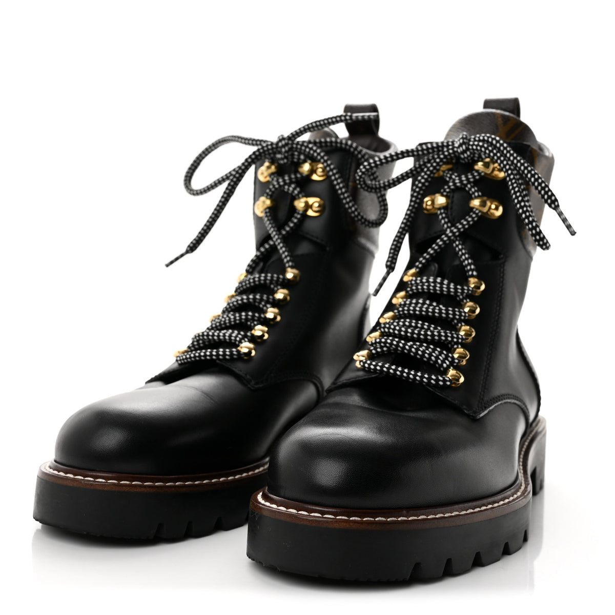 Louis Vuitton Calfskin Monogram Territory Flat Ranger Boots 39.5 Black 4 of 10