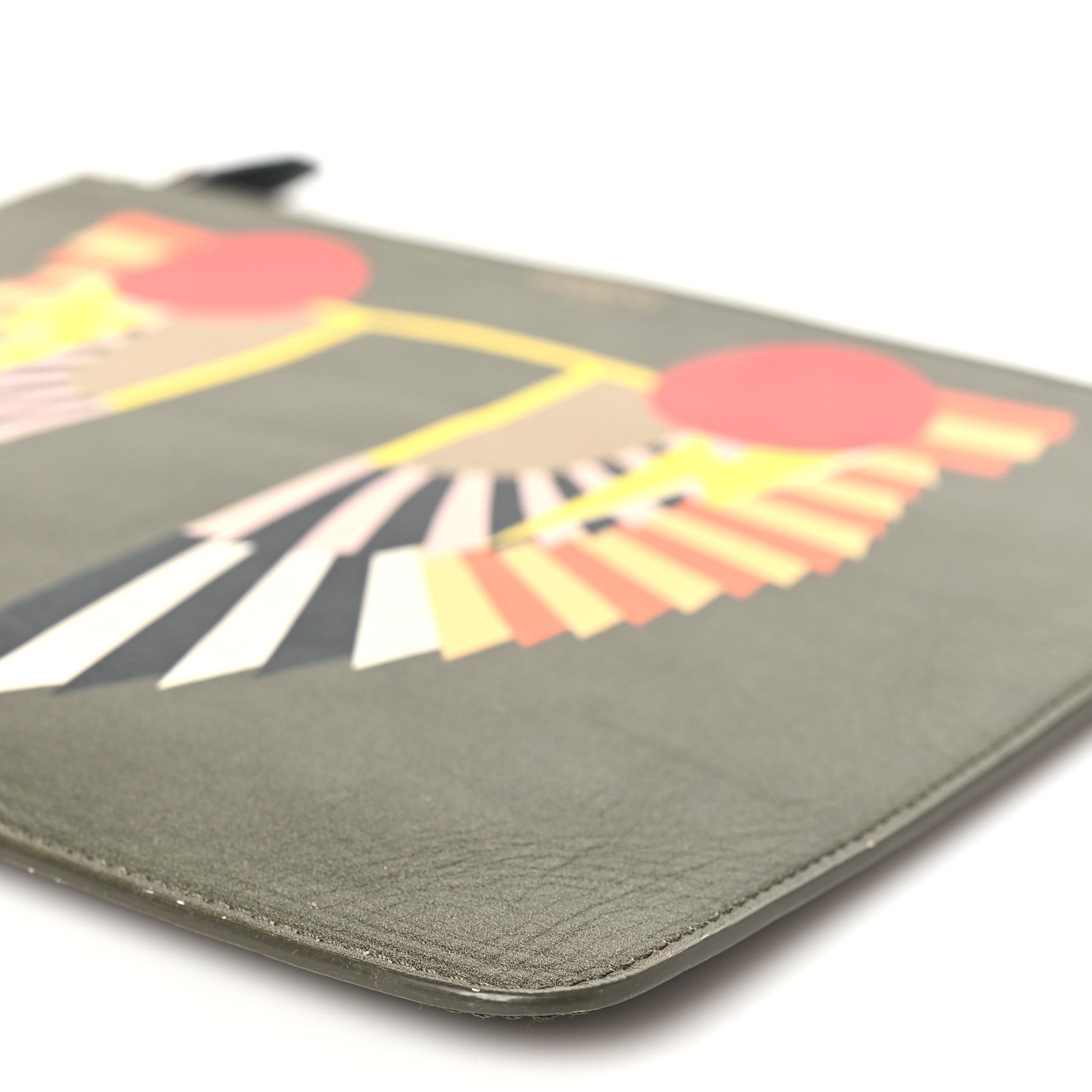 Givenchy Calfskin Egyptian Print Zip Pouch Olive 10 of 10