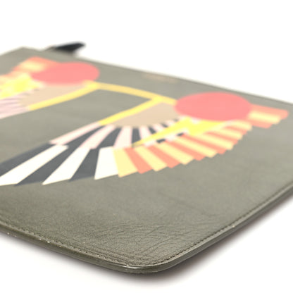 Givenchy Calfskin Egyptian Print Zip Pouch Olive 10 of 10