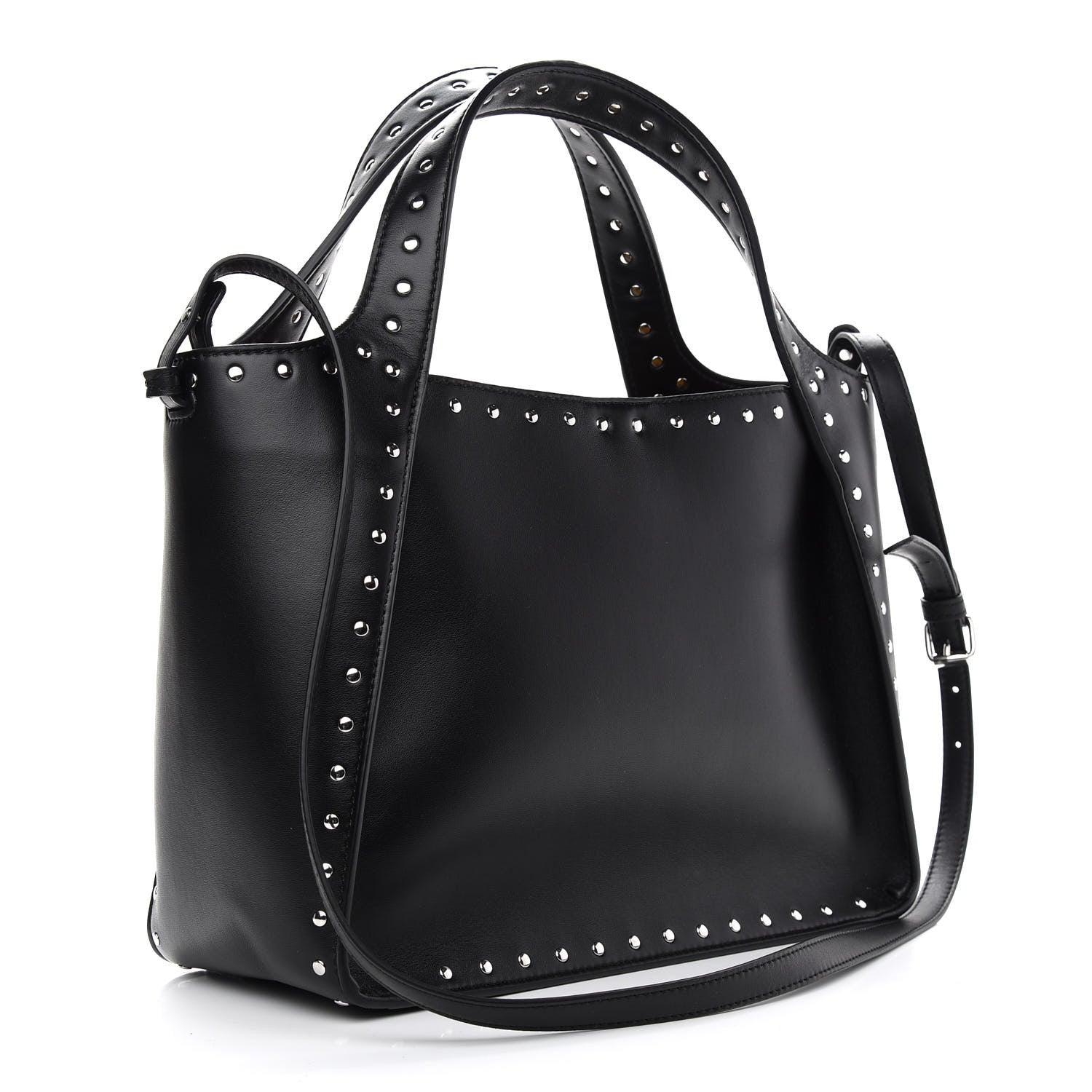 Stella McCartney Eco Alter Nappa Studded East West Perforated Tote Black 4 of 9