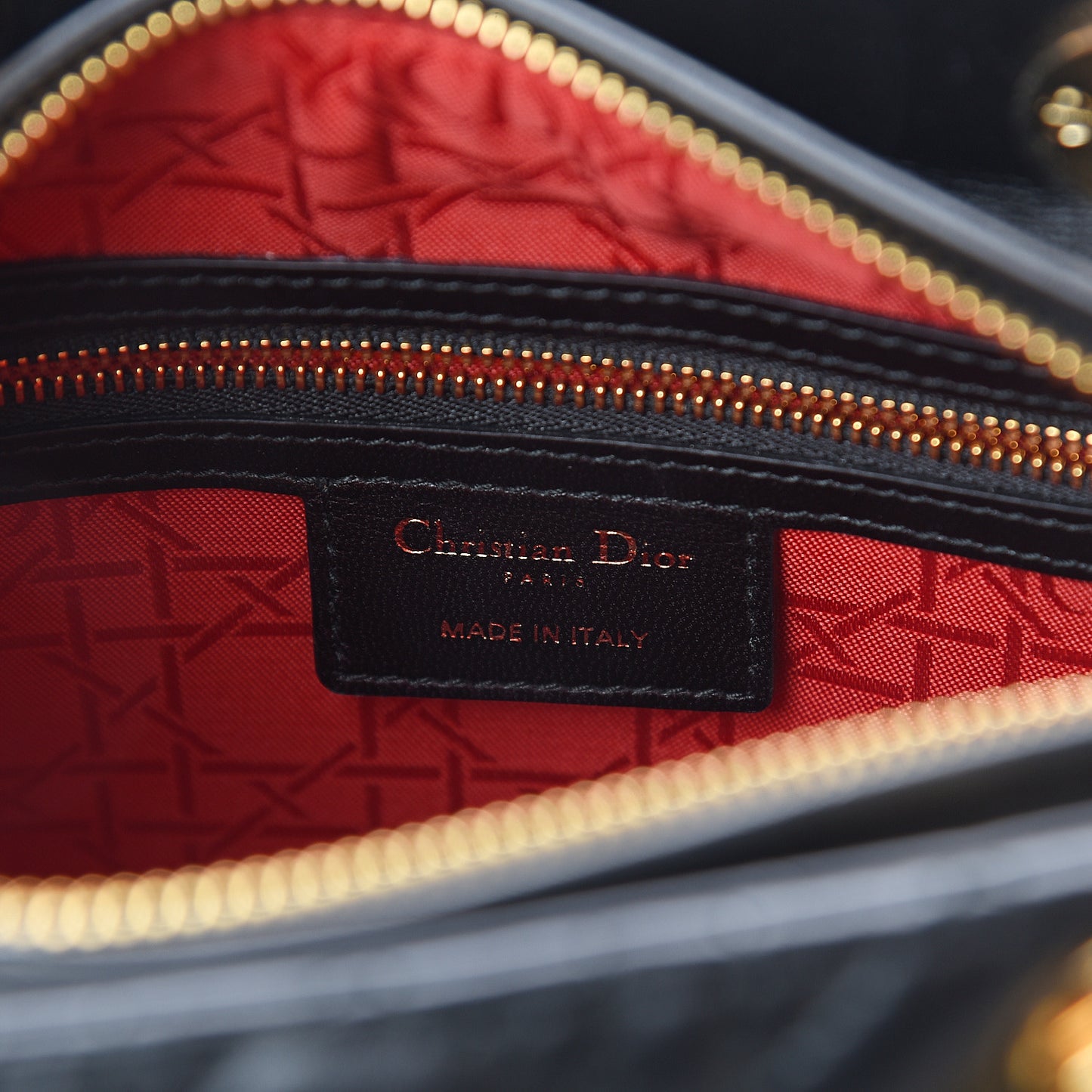 Lambskin Cannage Medium Lady Dior Black