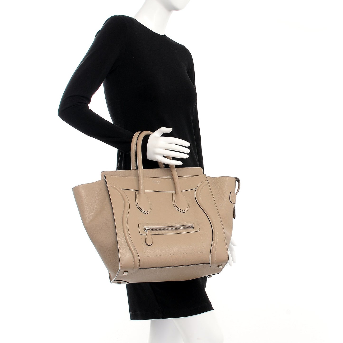 Drummed Calfskin Mini Luggage Dune