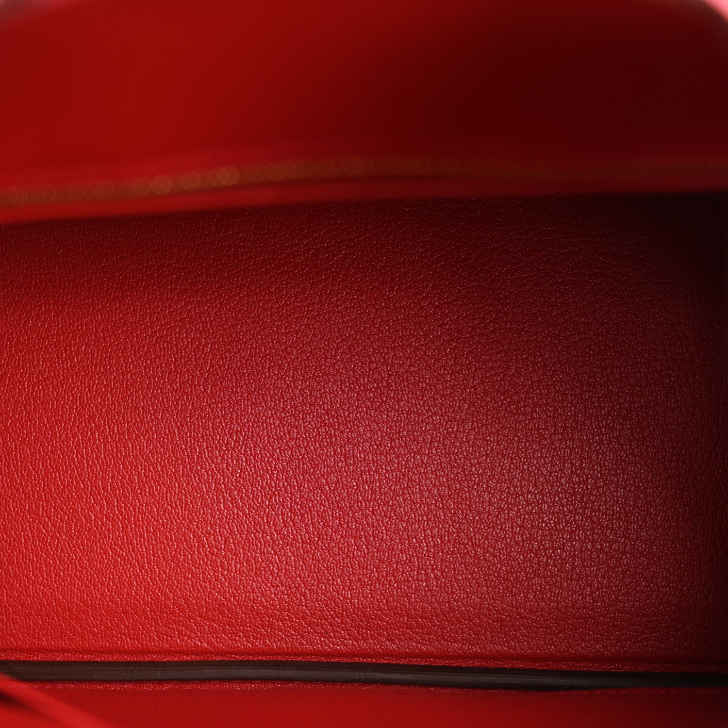 Hermes Epsom Horseshoe Birkin 25 Rose Azalee Rouge Casaque 5 of 11