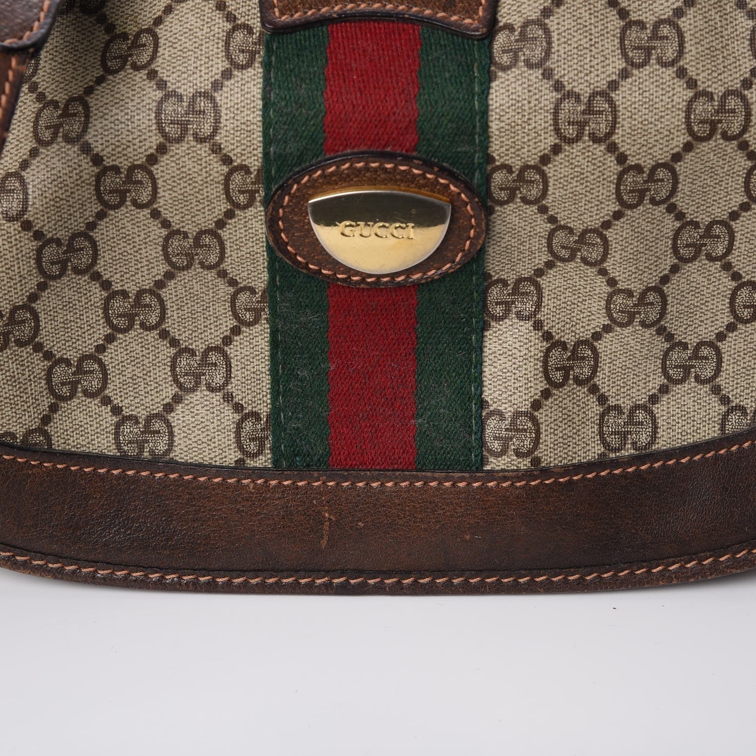 Gucci Monogram Web Shoulder Bag Dark Brown 16 of 29