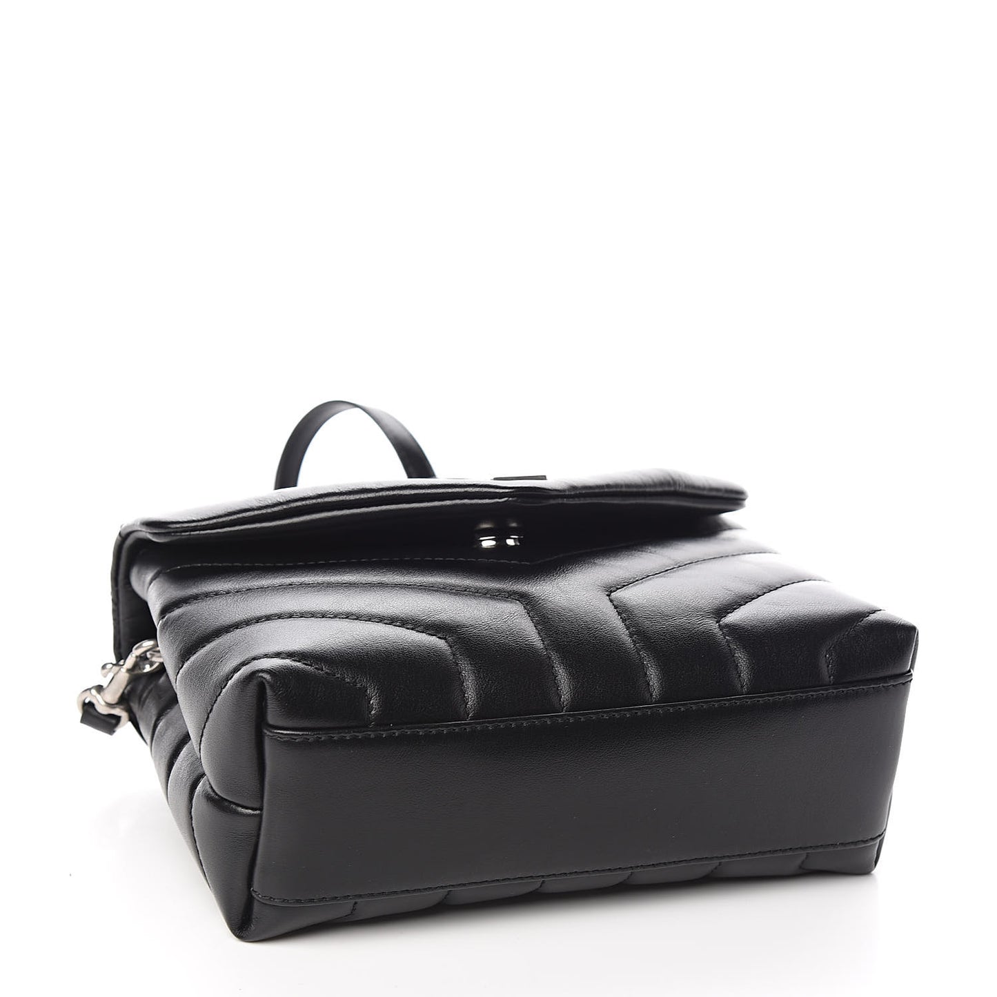 Calfskin Y Quilted Monogram Toy Loulou Crossbody Bag Black