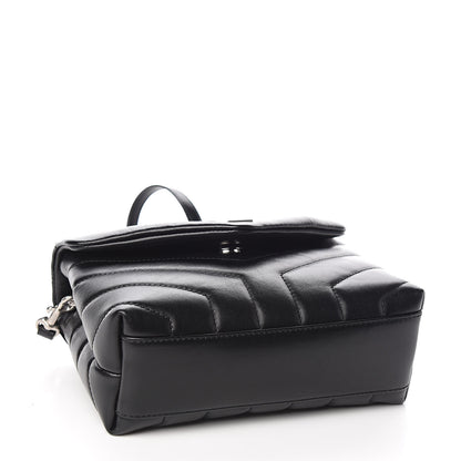 Saint Laurent Calfskin Y Quilted Monogram Toy Loulou Crossbody Bag Black 4 of 10