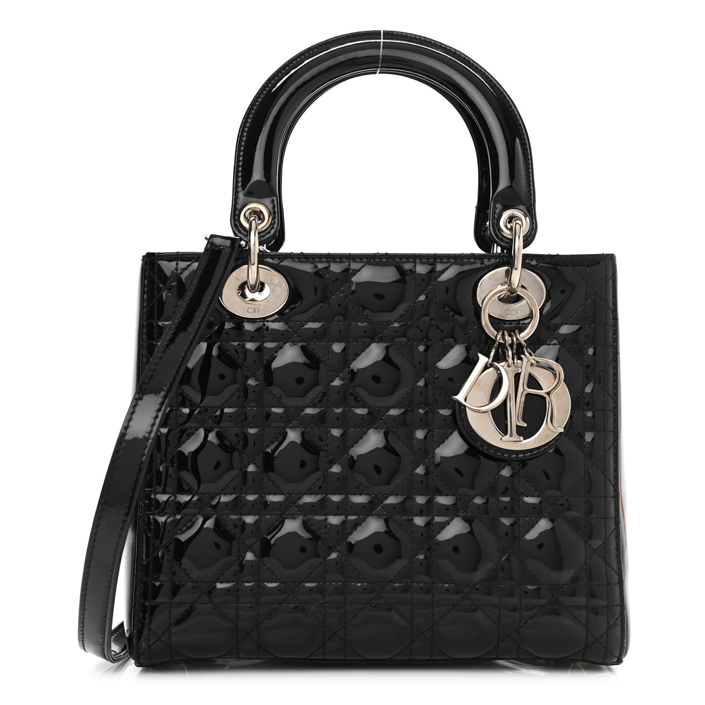 Patent Cannage Medium Lady Dior Black