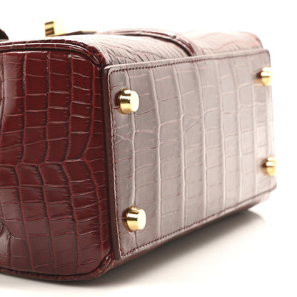 Celine Crocodile Small 16 Top Handle Bag Light Burgundy 9 of 10