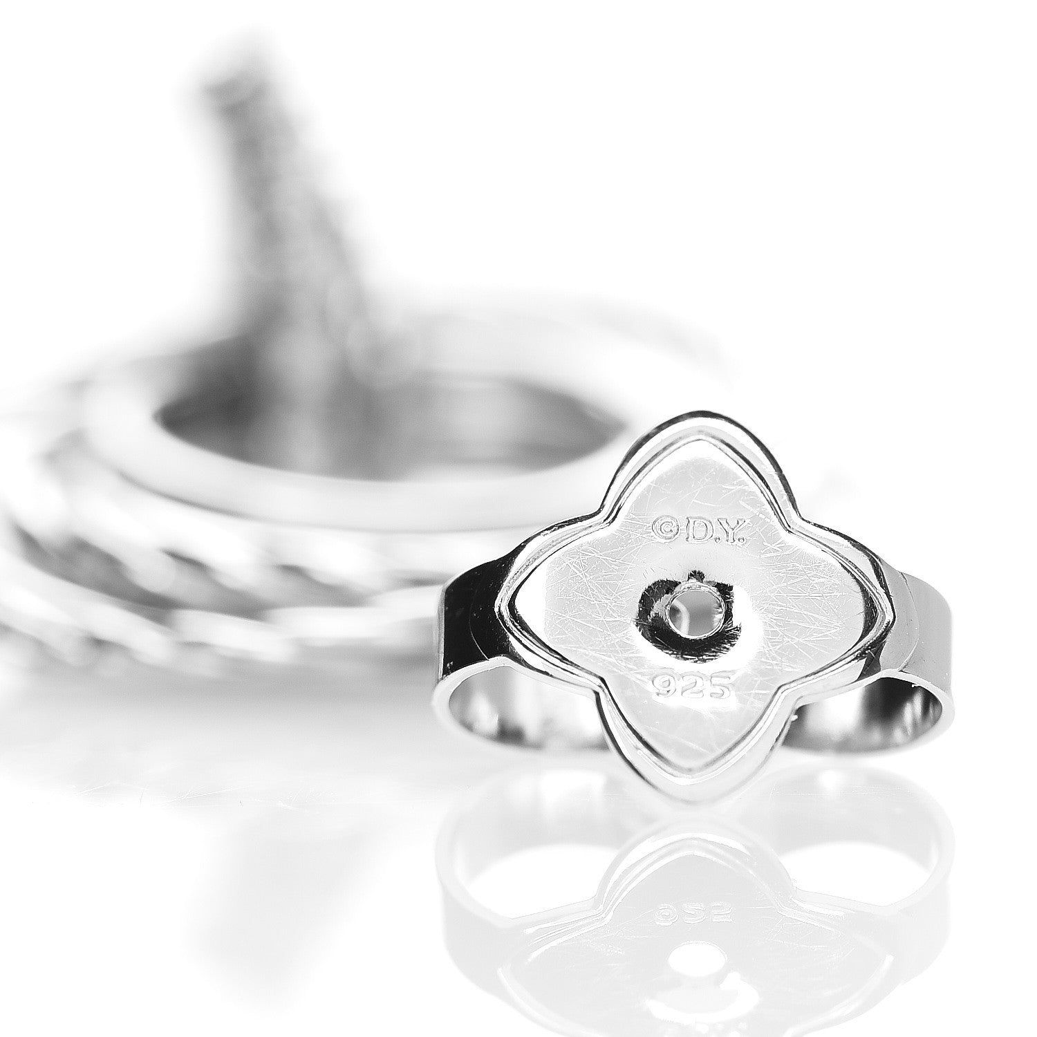 David Yurman Sterling Silver Diamond Crossover Drop Earrings 3 of 3