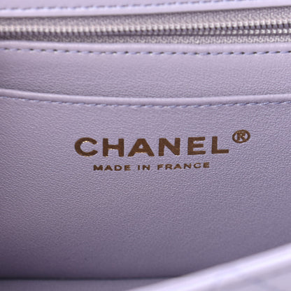 Chanel Lambskin Quilted Mini Top Handle Rectangular Flap Light Purple 6 of 9