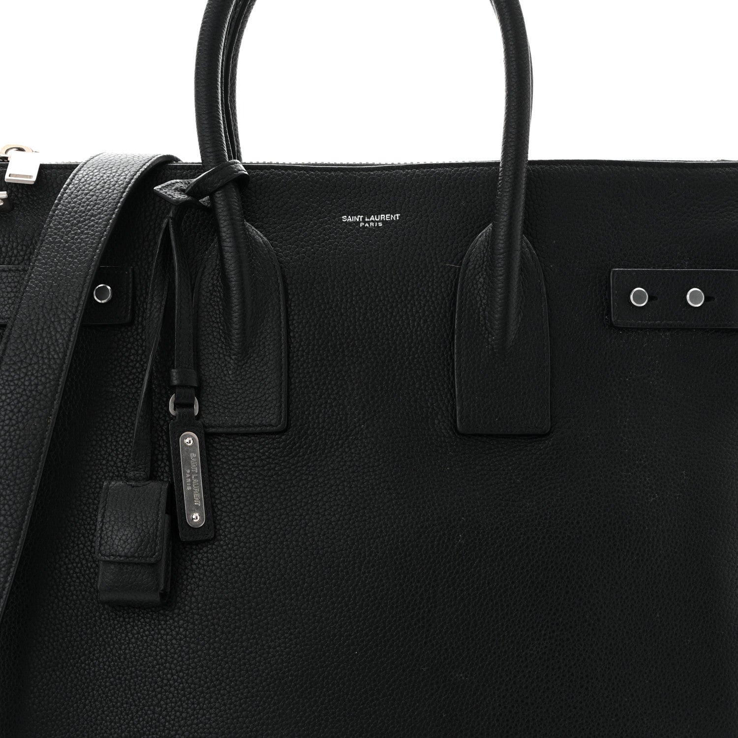 Saint Laurent Grained Calfskin Sac De Jour Souple North South Tote Black 8 of 12