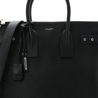Saint Laurent Grained Calfskin Sac De Jour Souple North South Tote Black 8 of 12