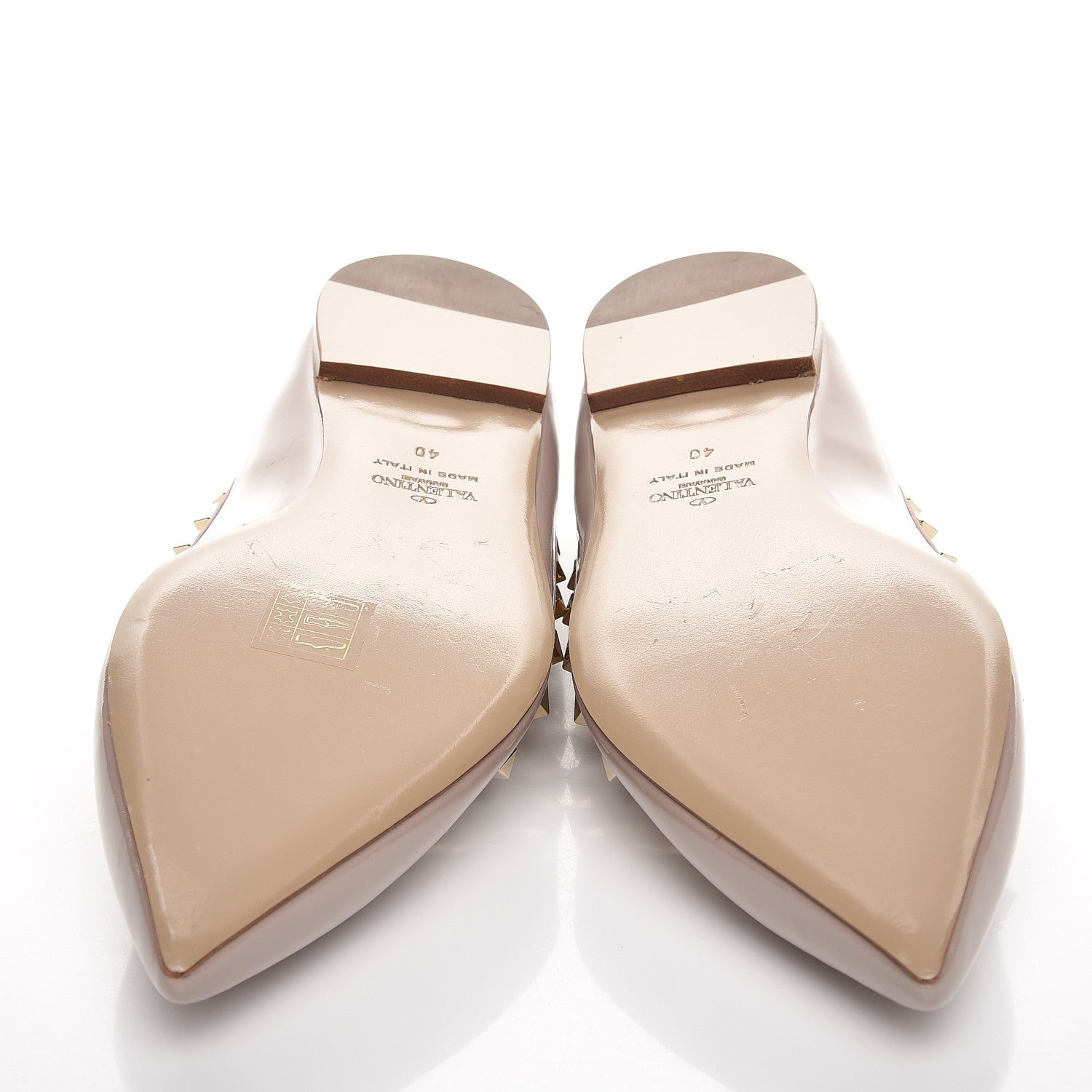 Valentino Garavani Patent Rockstud Ballerina Flats 40 Poudre 5 of 9
