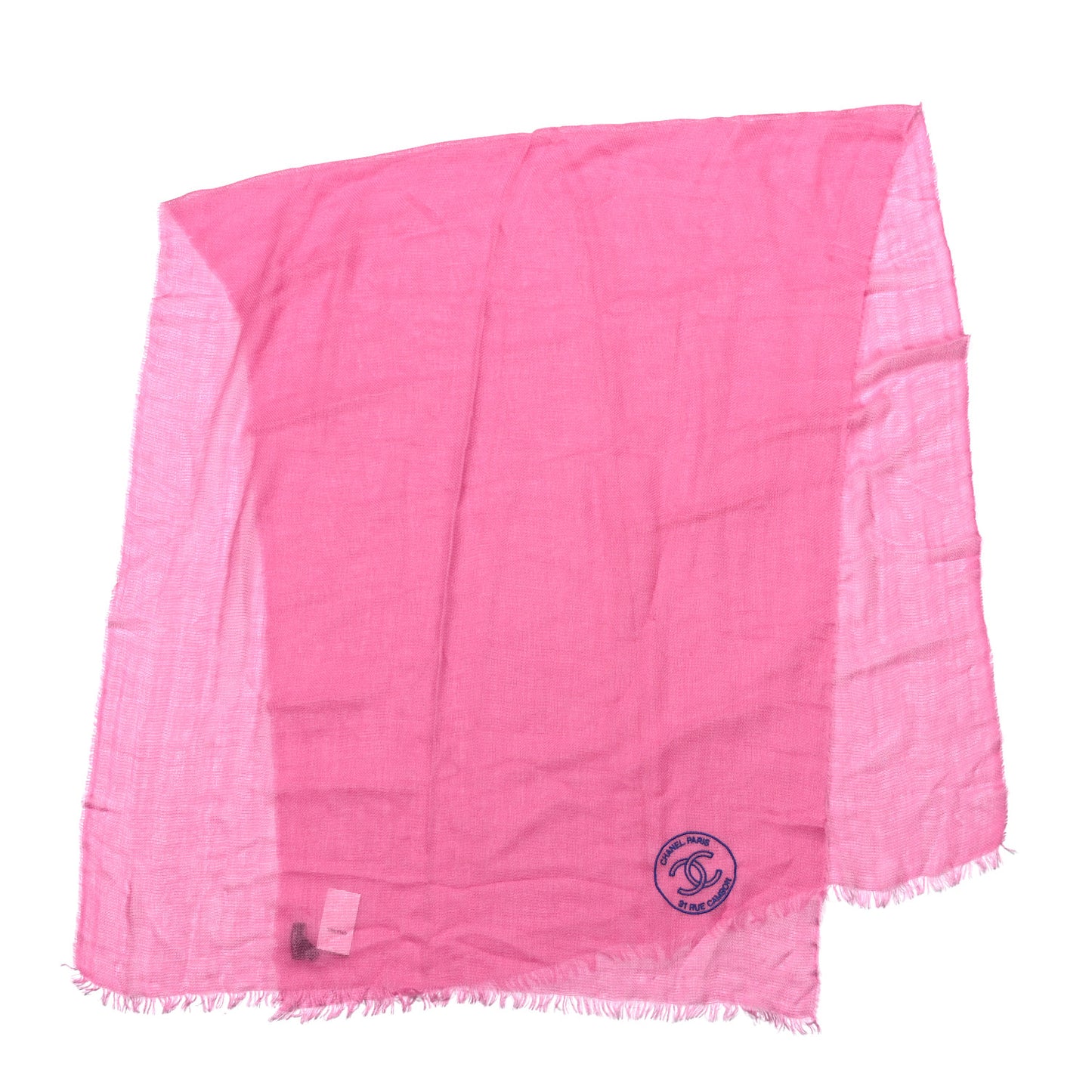 Cashmere Silk CC Rue Cambon Fringe Scarf Fuchsia