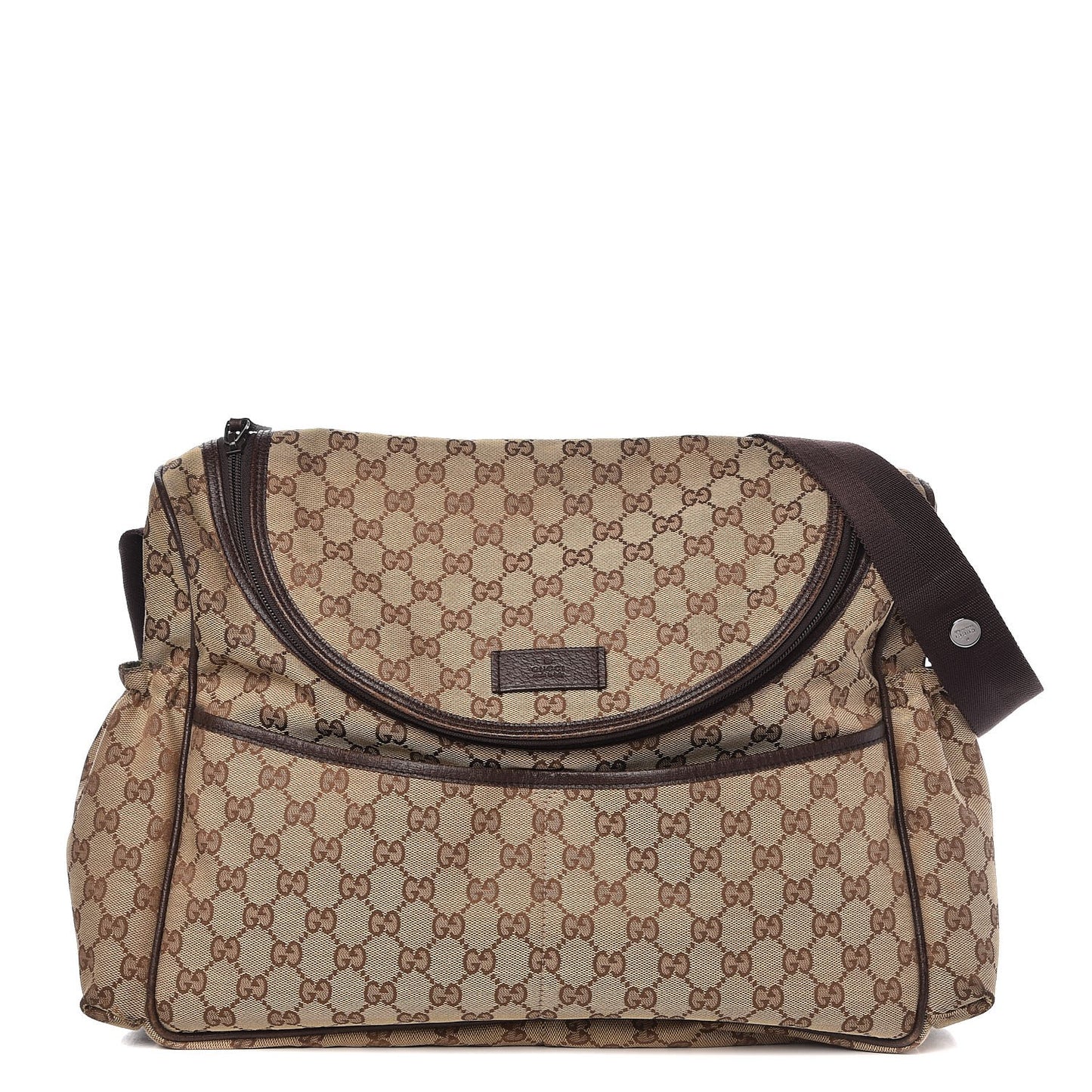 Monogram Natural Pigskin Large Diaper Bag Beige Ebony Cocoa Dark Chocolate